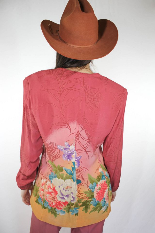 Vintage Tropical Floral Print Silk Blend Blazer Selected By Moons + Junes Vintage #2