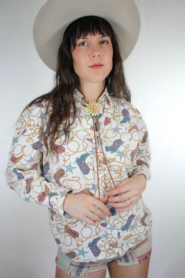 Vintage Western Cowboy Boot Flannel Button Down Selected By Moons + Junes Vintage #1