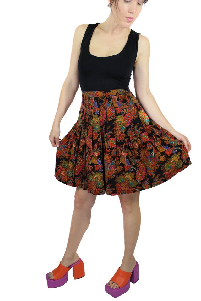 1970s Psychedelic Pleated Skirt Selected By Moons + Junes Vintage #1