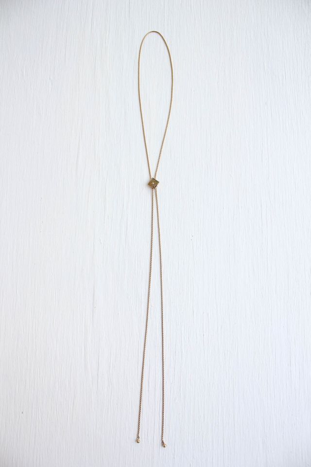 Vintage Gold Diamond Herringbone Bolo Tie Necklace Selected By Moons + Junes Vintage #3