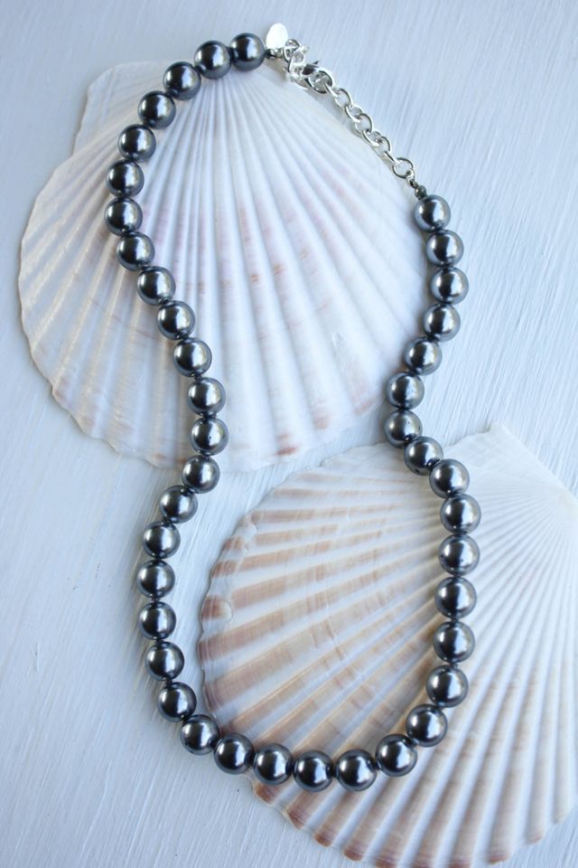 Iridescent Silver Pearl Strand Necklace Selected By Moons + Junes Vintage #1