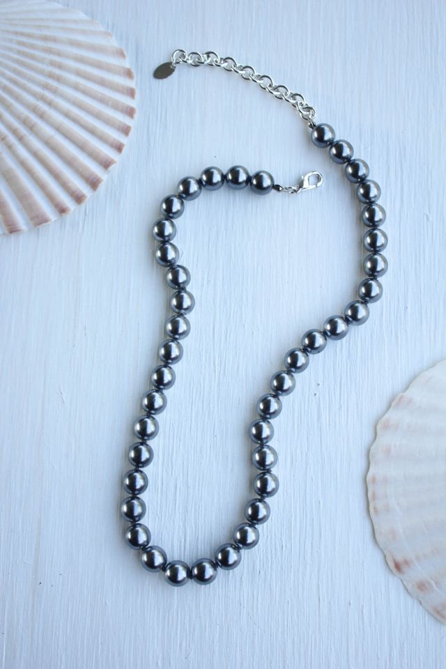 Iridescent Silver Pearl Strand Necklace Selected By Moons + Junes Vintage #2