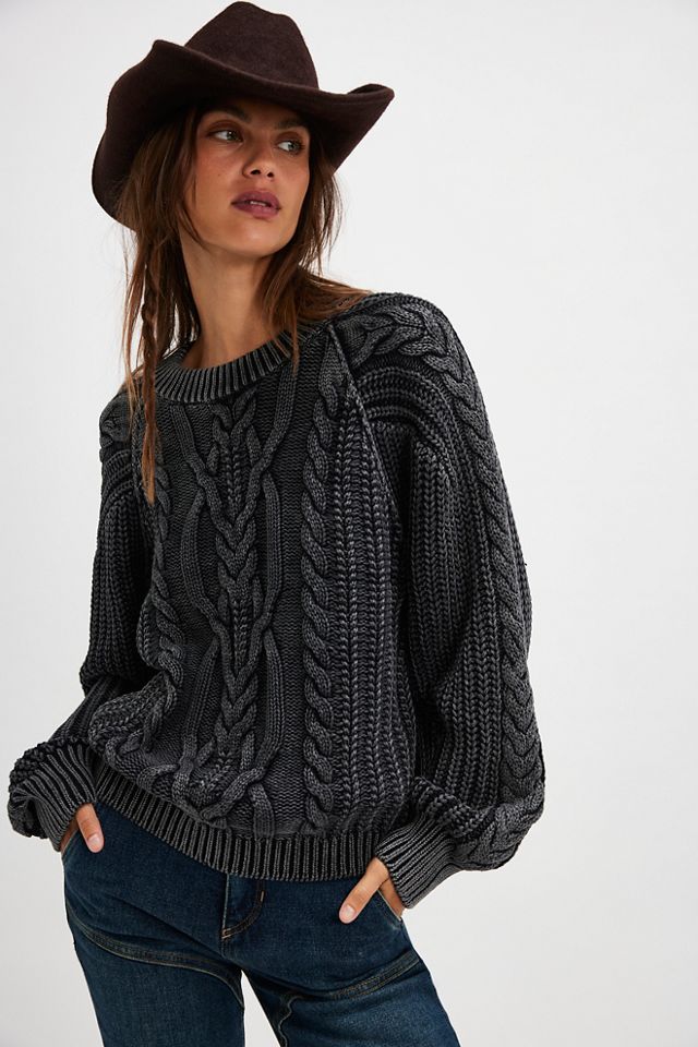 NWT $198 Free People Movement High Rise Ankle Cable Car Sweater