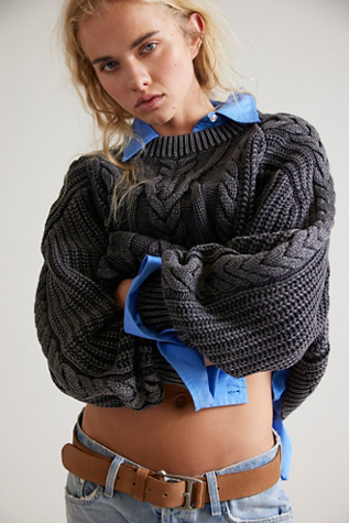 Frankie Cable Jumper at Free People in Black, Size: XS
