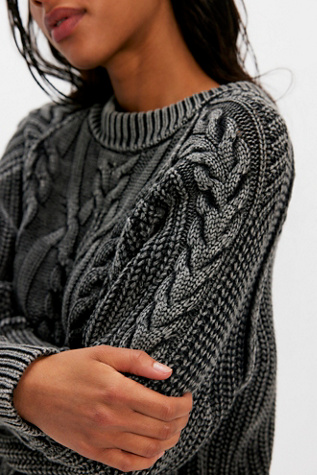 Frankie Cable Jumper at Free People in Onyx, Size: Medium