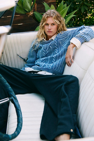 Frankie Cable Jumper at Free People in Blue, Size: M