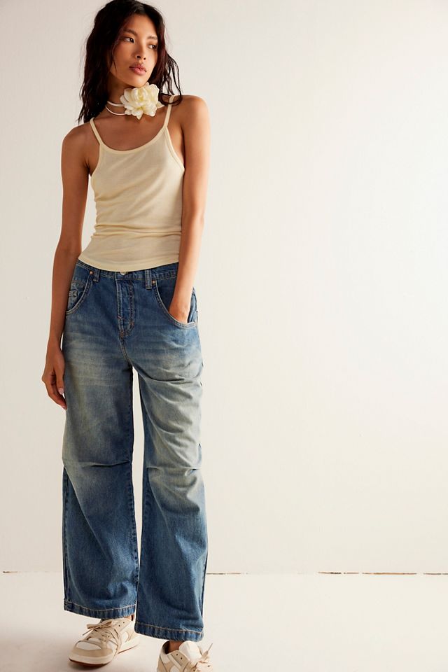 We The Free Twin Flame Cropped Wide-Leg Jeans