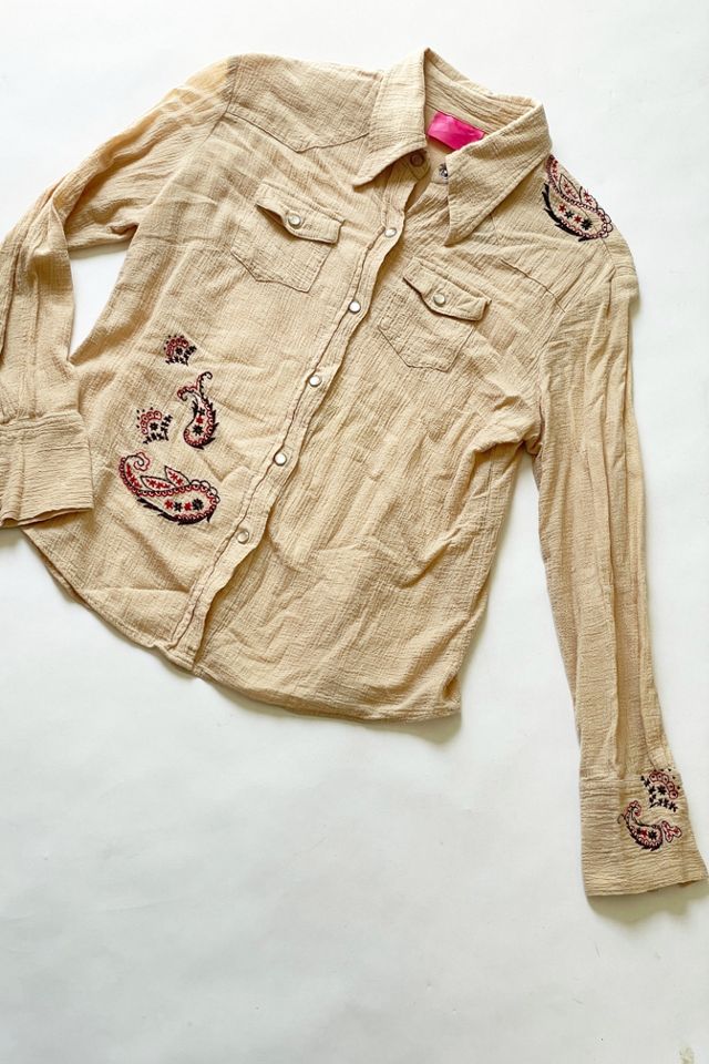 Vintage 1980's Paisley Embroidered Gauze Shirt Selected by ...