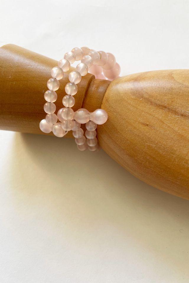 Vintage Pale Pink Bead Moonglow Bracelet Selected by FernMercantile #1
