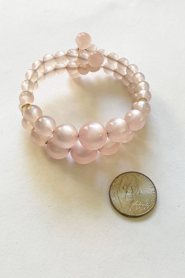 Vintage Pale Pink Bead Moonglow Bracelet Selected by FernMercantile #2