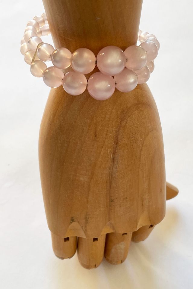 Vintage Pale Pink Bead Moonglow Bracelet Selected by FernMercantile #3