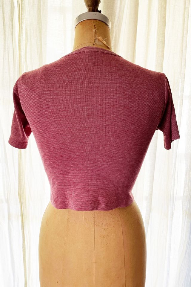 Vintage Ruby Fine Striped Crop Top Selected by FernMercantile #2