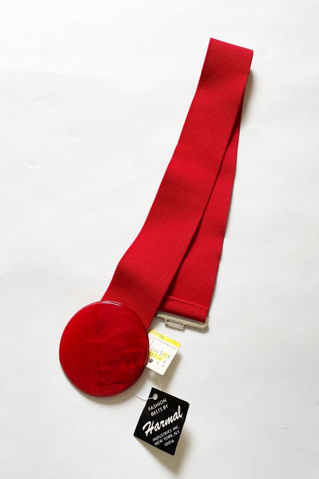Vintage 1980's Red Stretch Deadstock Belt Selected by FernMercantile #2
