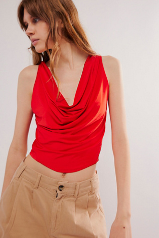 City Nights Tuck In Top by Intimately at Free People in Fiery Red, Size: Small