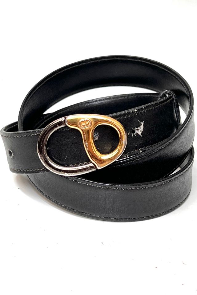 Gucci Black Leather Round Silver Buckle Belt 30 – Palm Beach Vintage