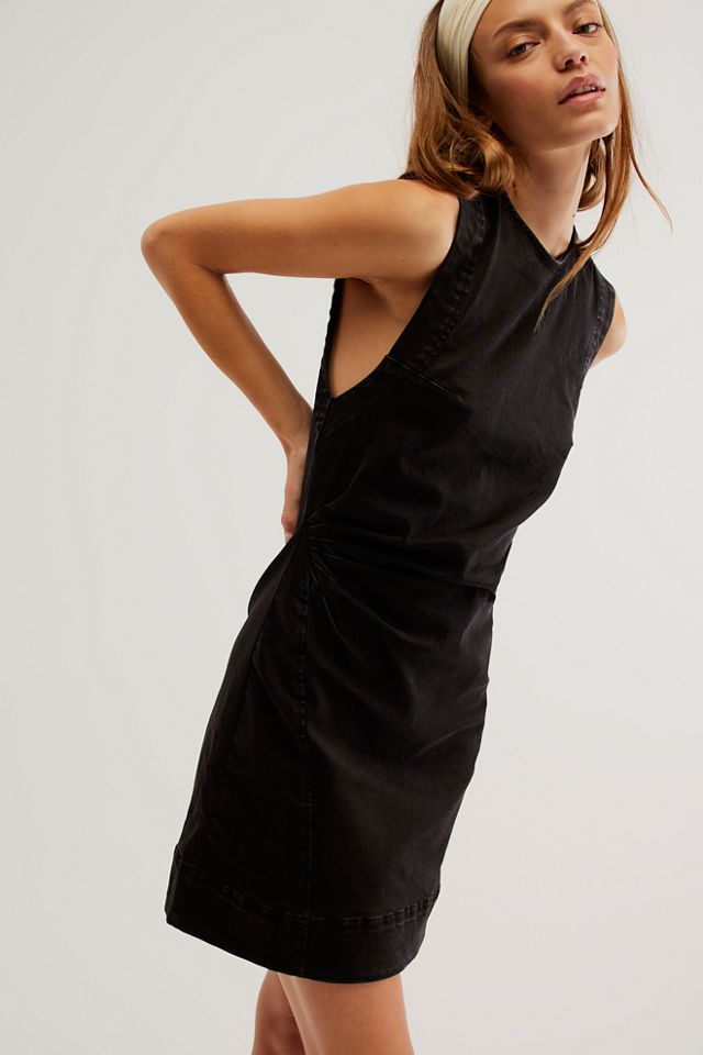 Free people clearance black denim dress