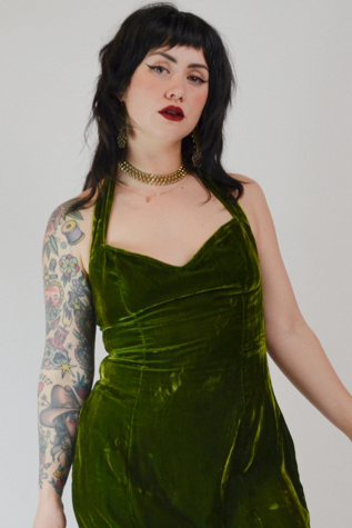 1980's Betsey Johnson Green Velvet Punk Label Dress Selected by Old Moon  Vintage | Free People