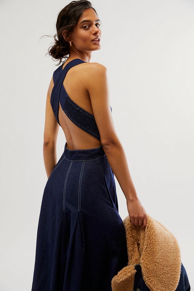 Mango denim outlet maxi dress