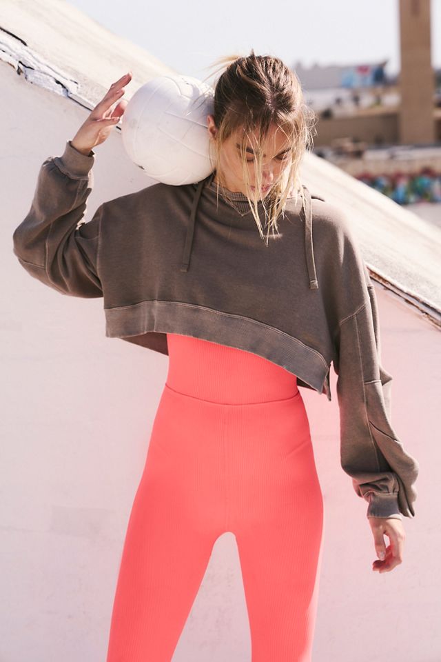 Free people sale cropped sweatshirt