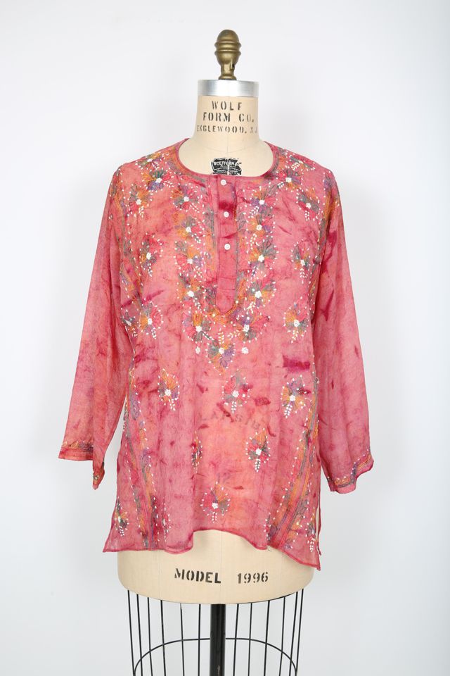 Sheer Embroidered Blouse with Sequins Selected by Love Rocks Vintage