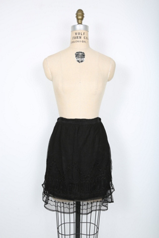 Vintage Black Lace Mini Skirt Selected by Love Rocks Vintage | Free People