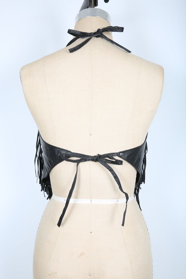 Vintage Label Tina Pointed Leather Halter Top main image 1