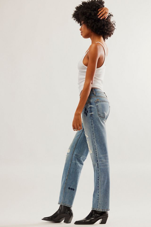 Jean droit taille basse à broderies FRYE #2