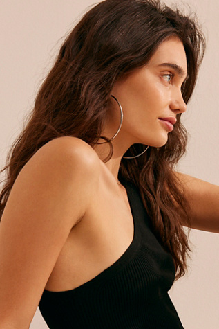 Nikis Oversized Hoops at Free People in Silver