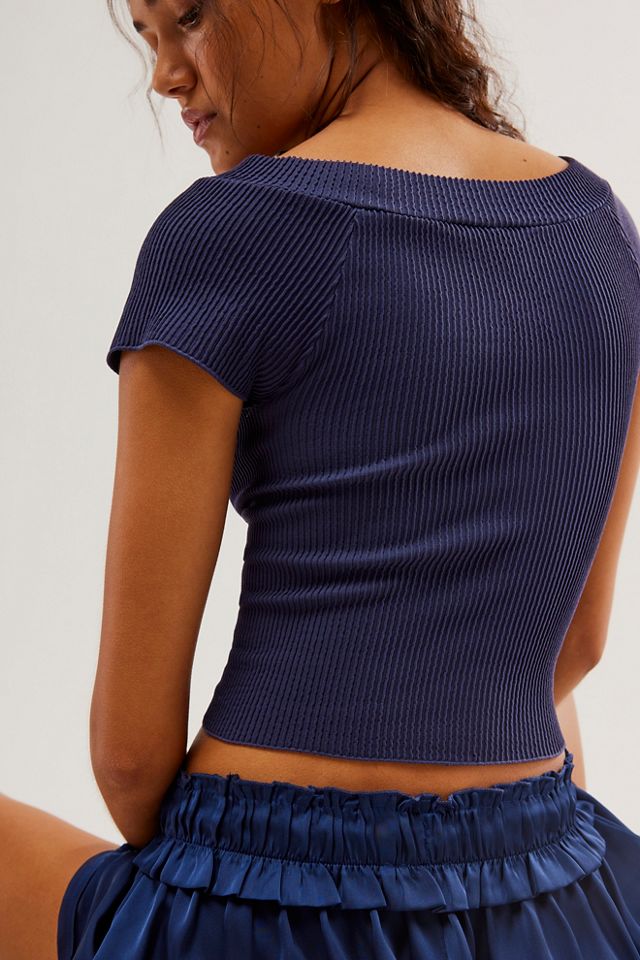 Out From Under Everyday Seamless Ribbed Tee In Purple Multi