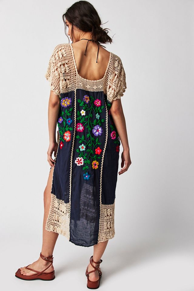 Isabella Embroidered Crochet Kaftan #1