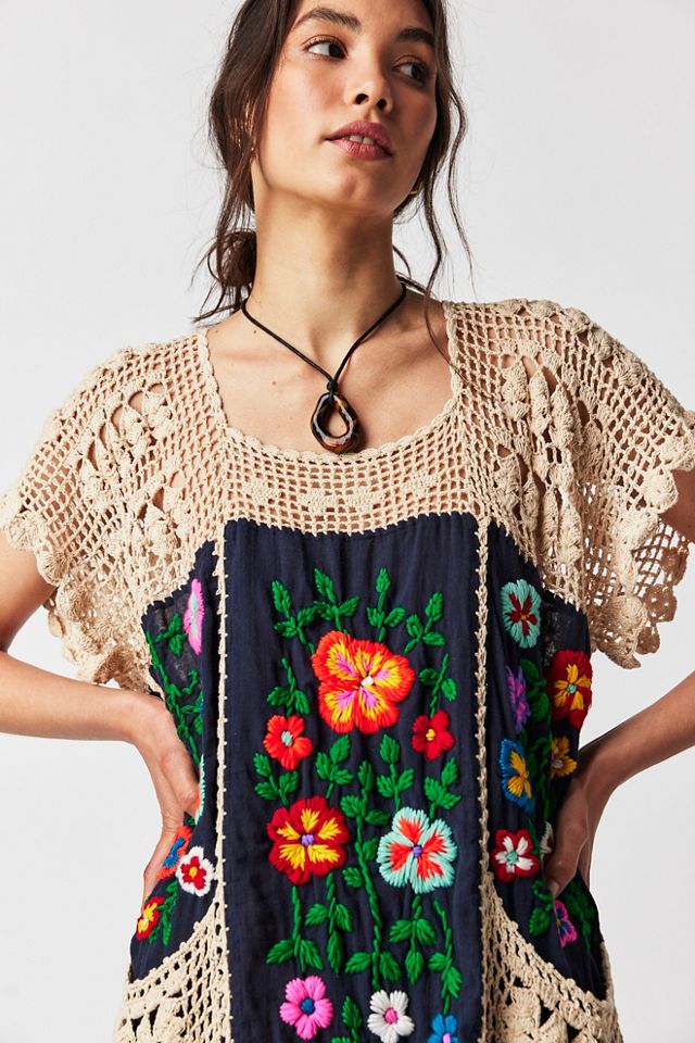 Isabella Embroidered Crochet Kaftan #2