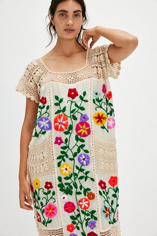 Isabella Embroidered Crochet Kaftan