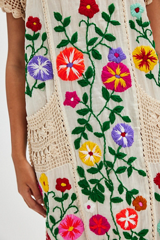 Isabella Embroidered Crochet Kaftan