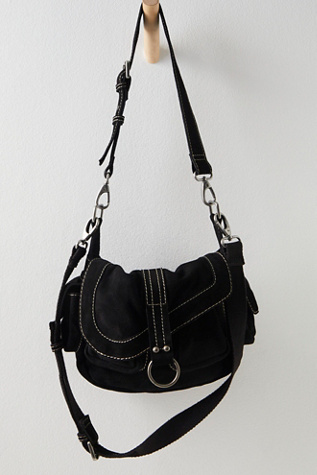 Wylie Suede Saddle Bag By FP Collection At Free People In Black