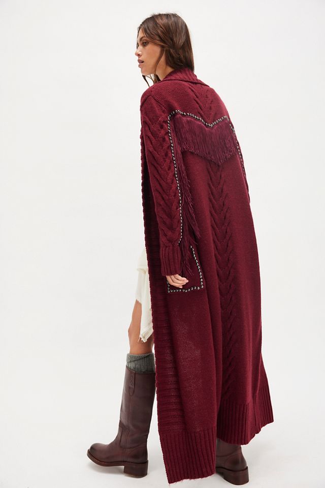 Understated Leather Rodeo Studded Sweater Trench Coat #1
