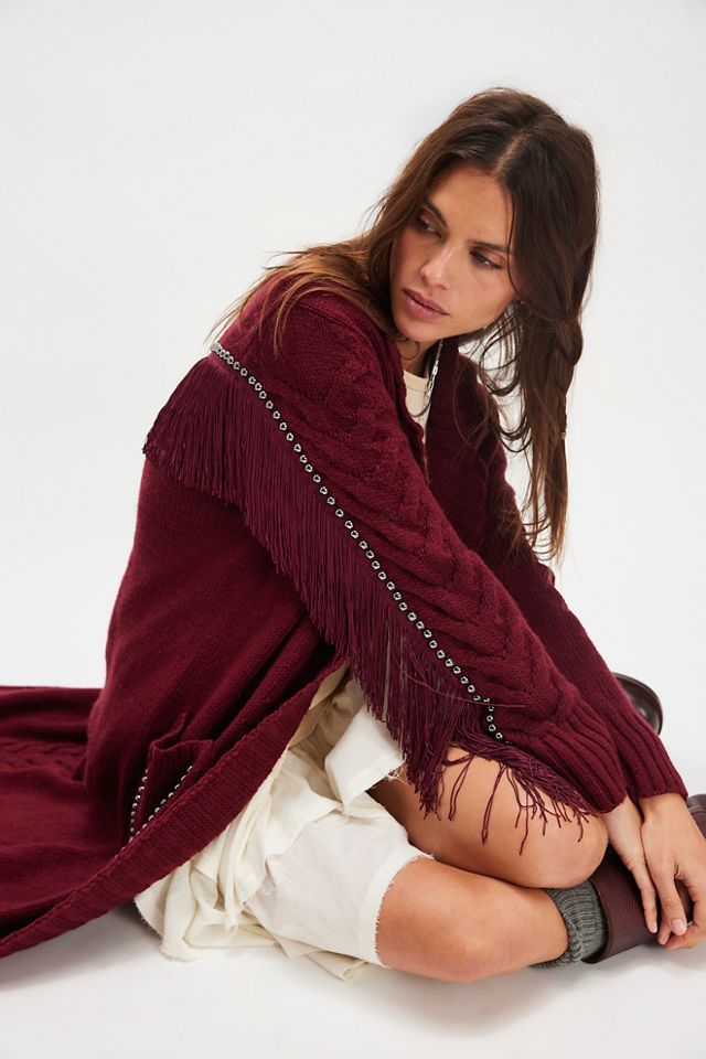 Understated Leather Rodeo Studded Sweater Trench Coat #3