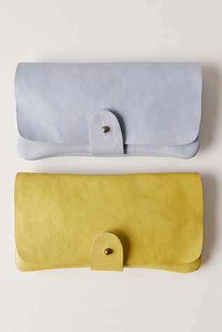 Pulito Leather Wallet by FP Collection at Free People in Radioactive Lime