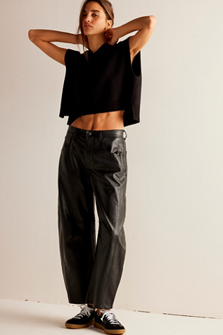 Free People Sasha - Vegan Leather Pants - Black Flared Pants - Lulus