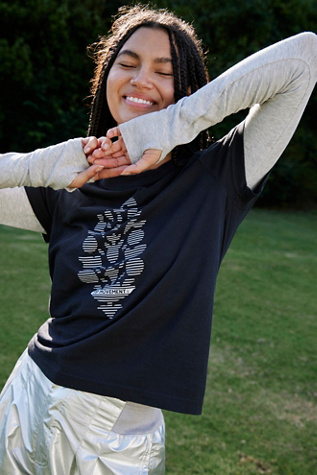 Game Time Logo Tee by FP Movement at Free People, Jet Black Combo, M