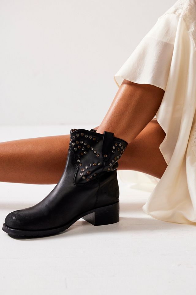 Black booties outlet studded