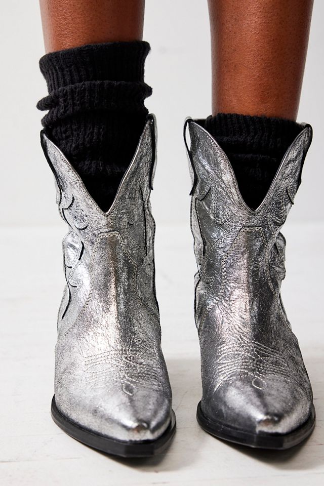 Bottes Free People - Taille US 8 (Femme) - Cuir Marron - Style Bottines à Talon Bloc Bas - Occasion