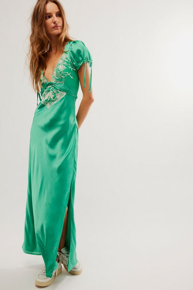 Free people green outlet maxi dress