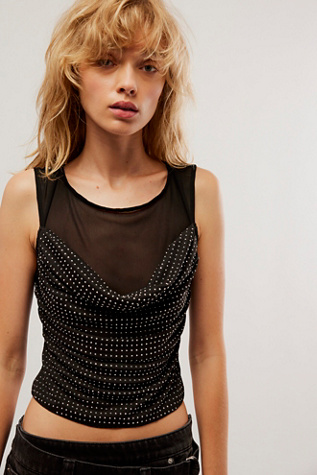 Mirrorball Top at Free People in Black, Size: Large