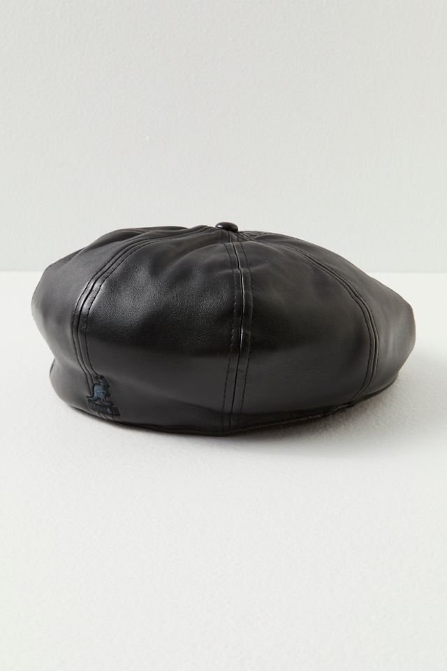 Kangol Faux Leather Flat Cap #1