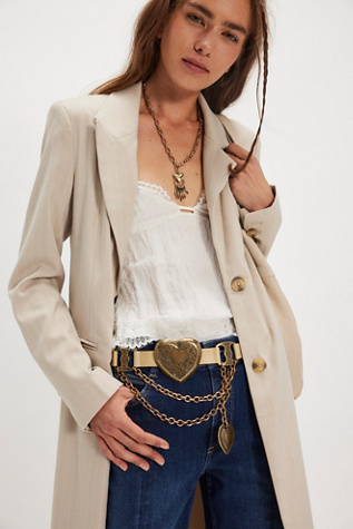 Queen Of Hearts Belt by Streets Ahead at Free People in Tan, Size: S