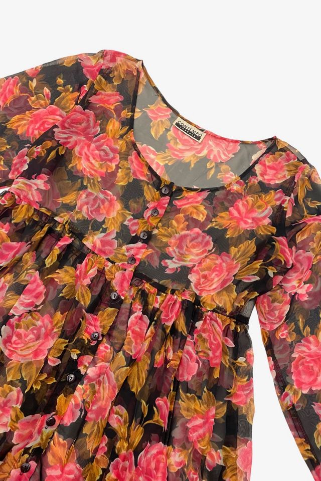 1990s Vintage Contempo Casuals Rose Chiffon Baby Doll Dress  Selected by BusyLady Baca & The Goods #1