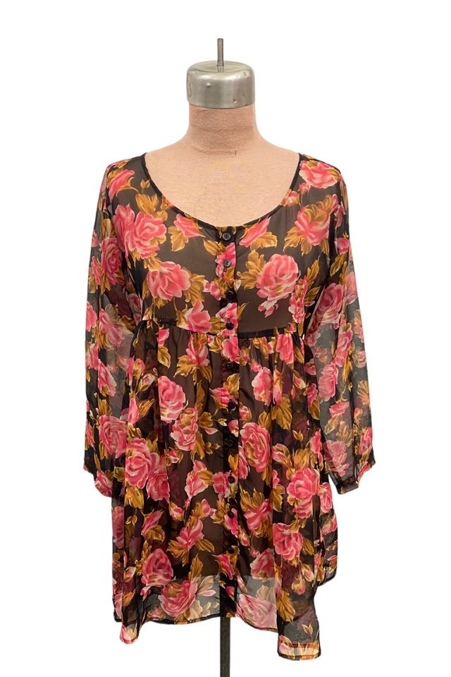 1990s Vintage Contempo Casuals Rose Chiffon Baby Doll Dress  Selected by BusyLady Baca & The Goods #2
