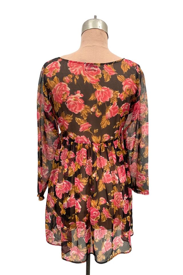 1990s Vintage Contempo Casuals Rose Chiffon Baby Doll Dress  Selected by BusyLady Baca & The Goods #3