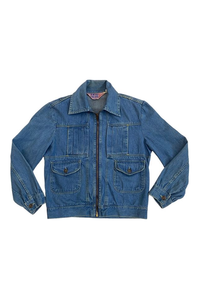 Vintage denim bomber clearance jacket