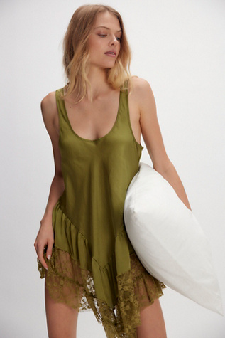 Young And In Love Mini Slip by Intimately at Free People in Green, Size: S